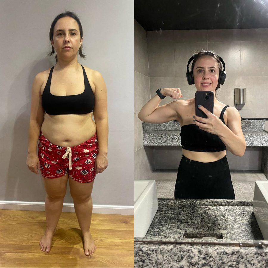 Antes e depois de uma aluna do Femme35